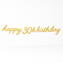 Golden Age 30th Birthday Letter Banner - Elegant Gold Decoration