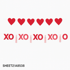 XOXO Tassel & Heart Banner Set for Valentine's Day