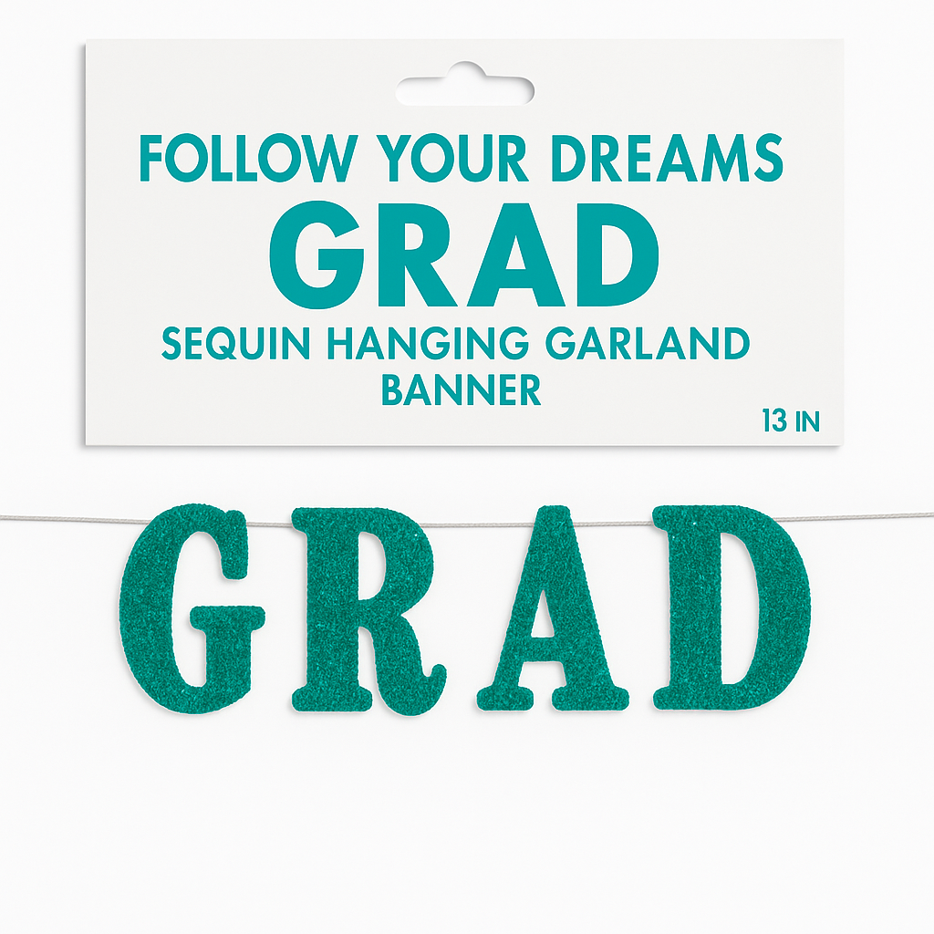 Follow Your Dreams Graduation Sequin Banner Decoration
