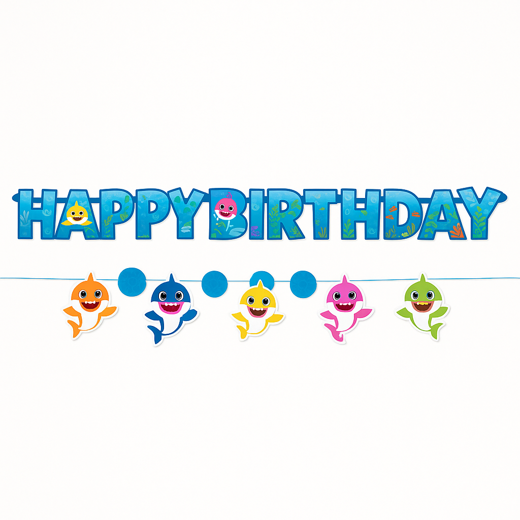 Baby Shark "Happy Birthday" Banner Kit - 10.5 ft, 2-Pack