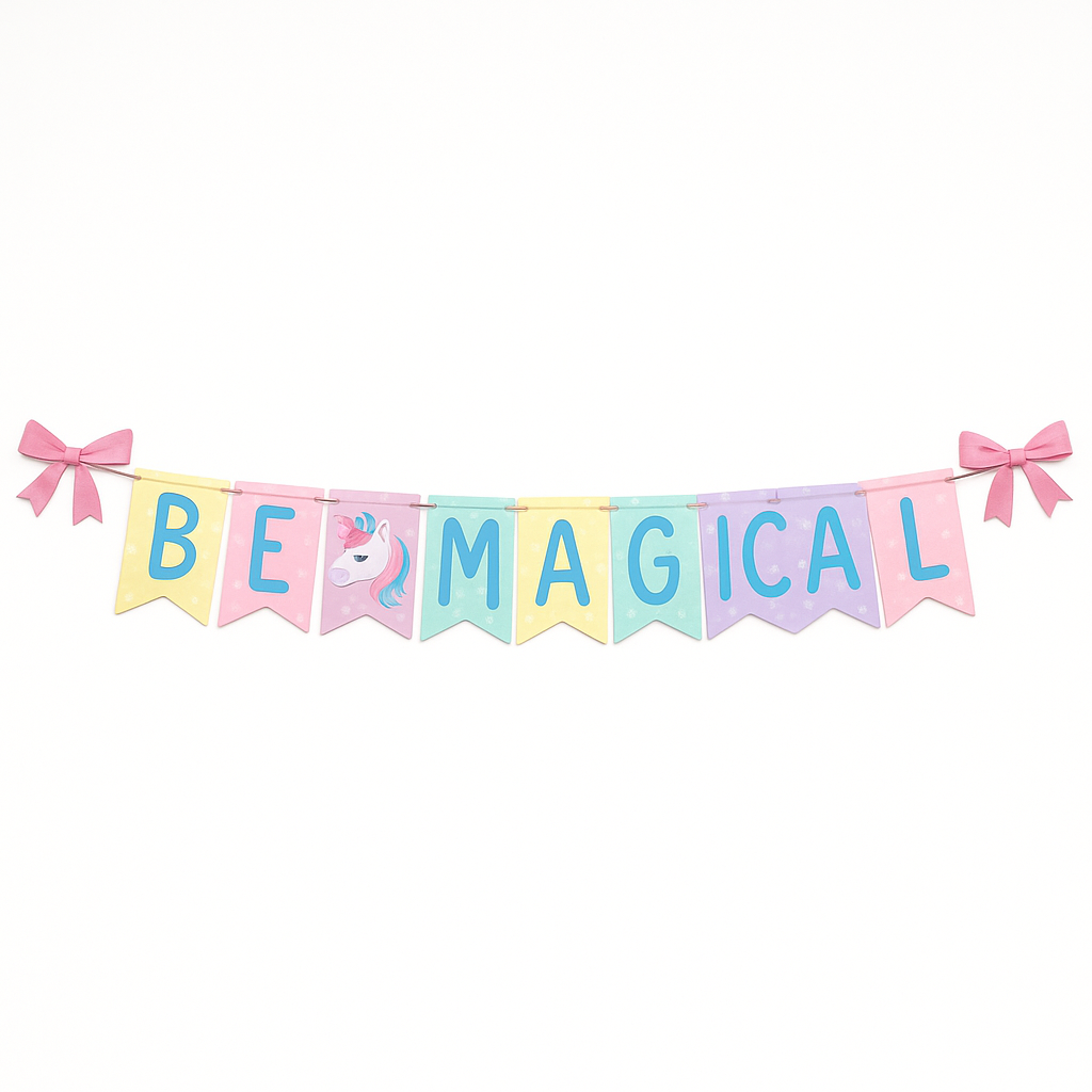 Enchanted Unicorn "Be Magical" Cardstock Banner - 12 ft
