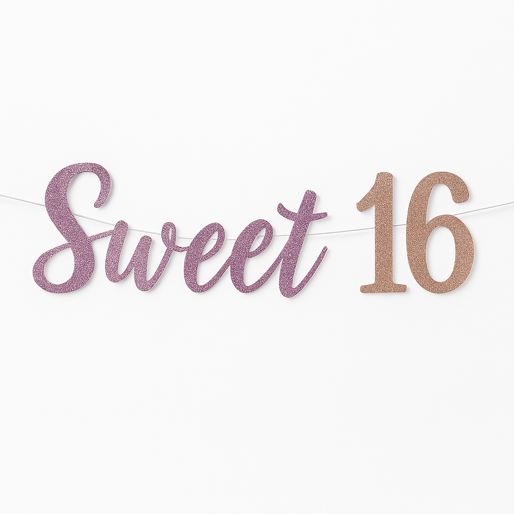 Sweet 16 Sequin Banner Decoration