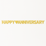 Gold Happy Anniversary Letter Banner