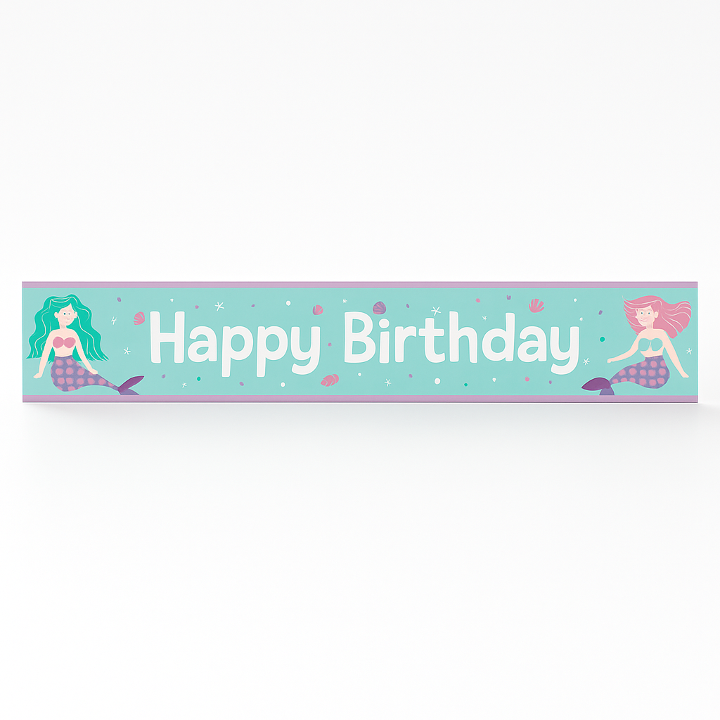 Mermaid-Themed Happy Birthday Banner