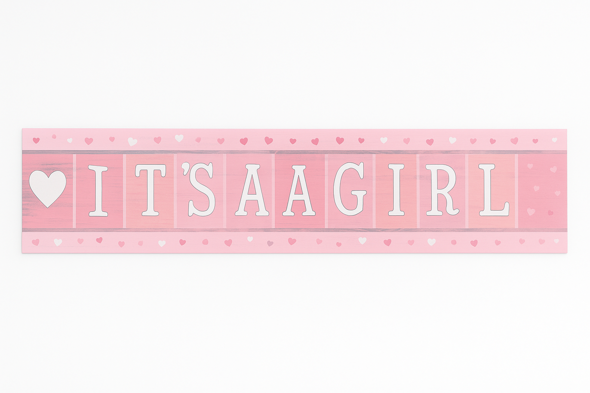 Lovely "It's a Girl" Baby Shower Banner