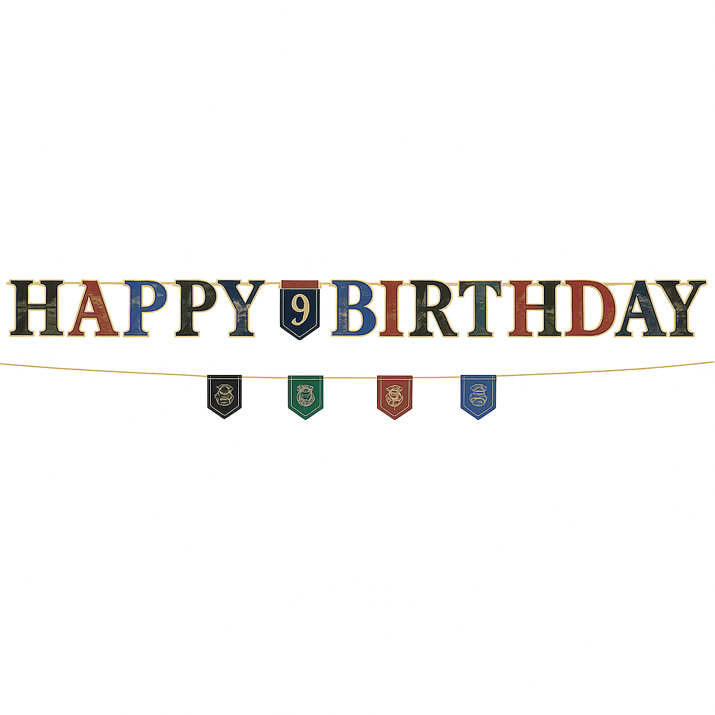 Harry Potter Hogwarts-Themed Customizable Birthday Banner Kit