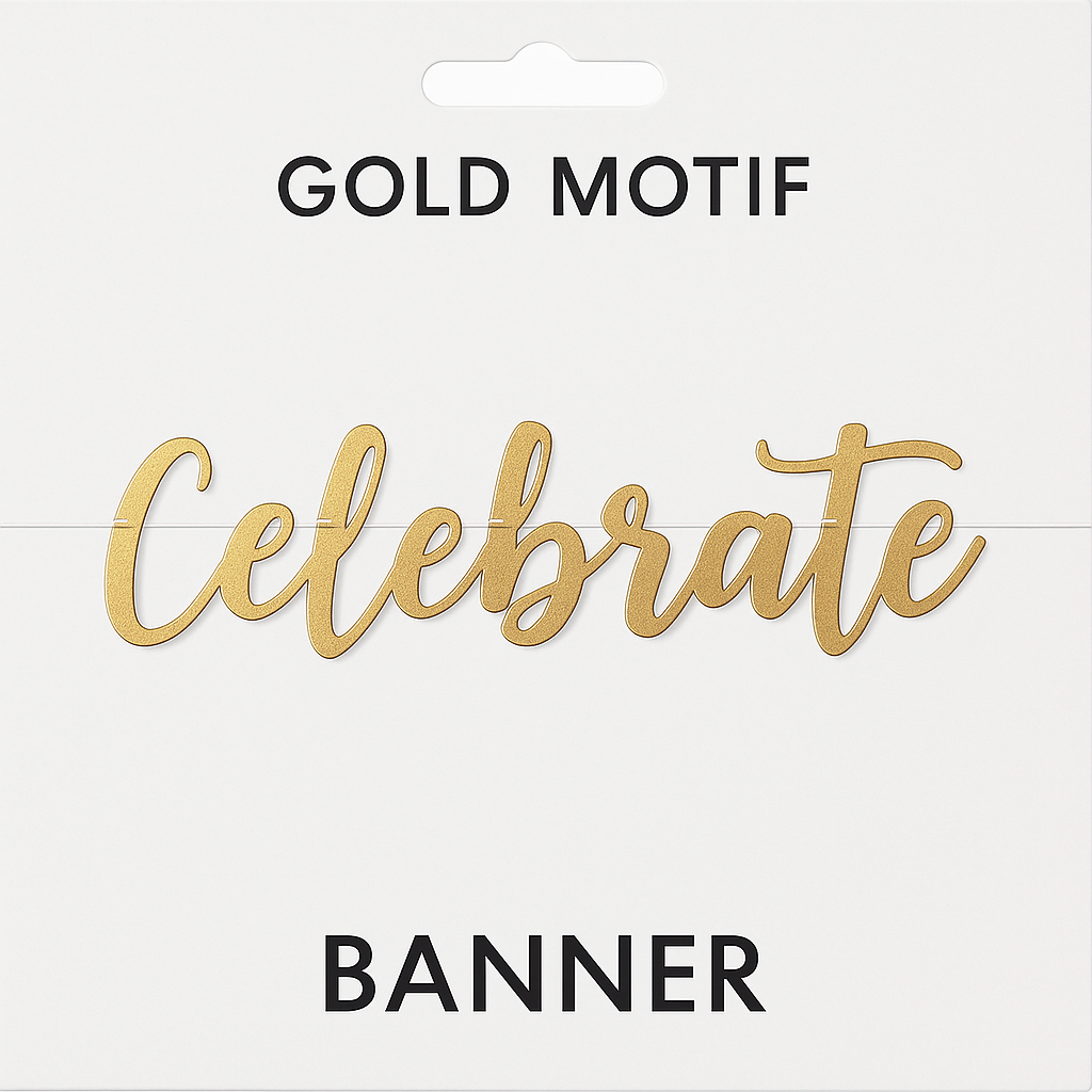 Gold Motif "Celebrate" Banner