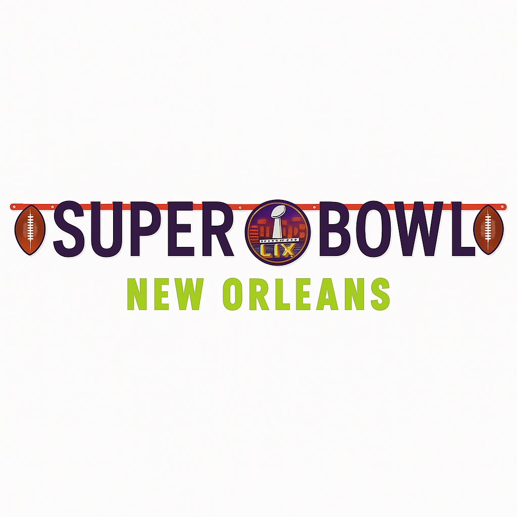 Super Bowl LIX Jumbo Letter Banner Kit - 2 Banners for Game Day Festivities