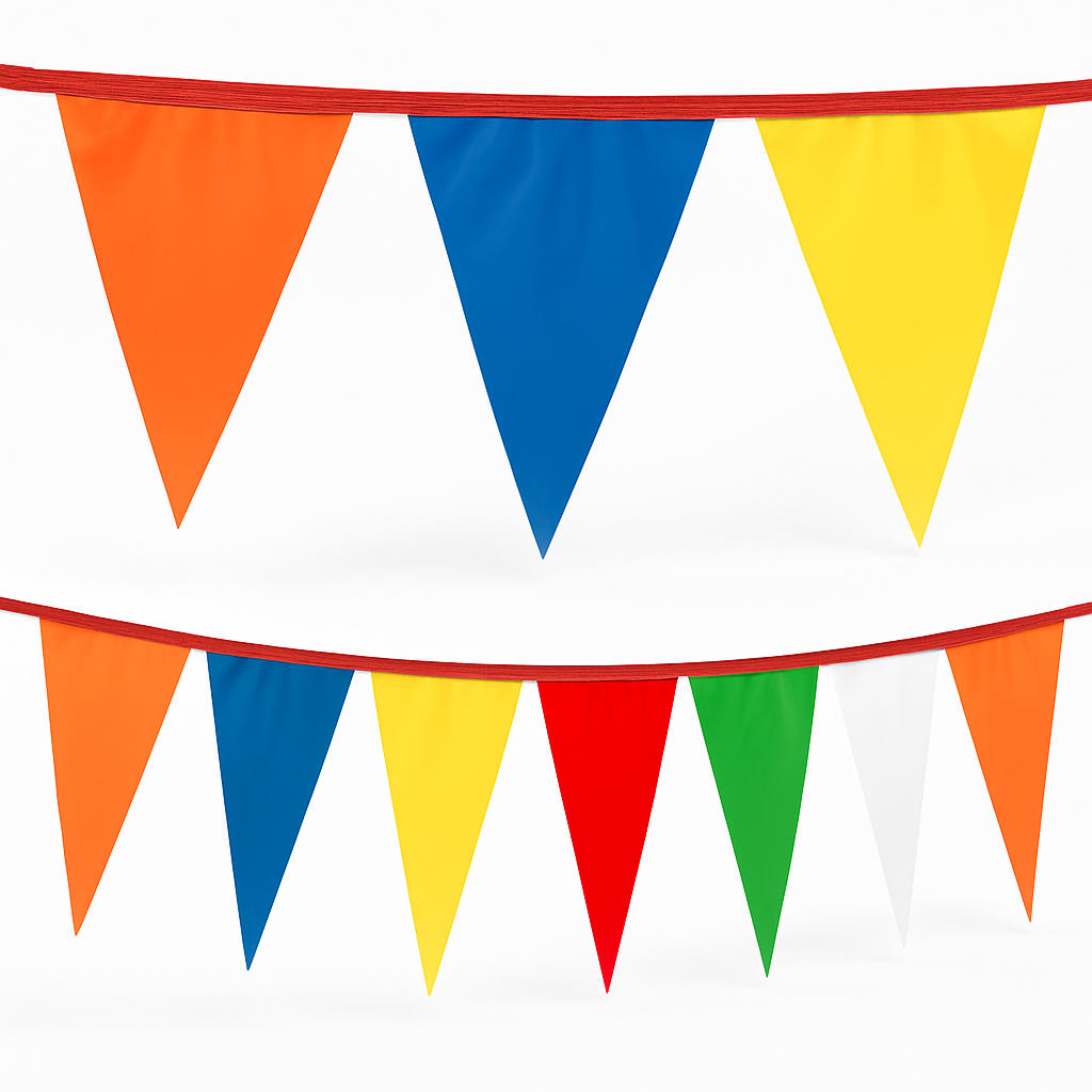 Vibrant Multi-Colored Outdoor Pennant Banner - 120'