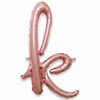 Rose Gold Script Letter 'K' Foil Balloon - 8-Inch Air-Filled