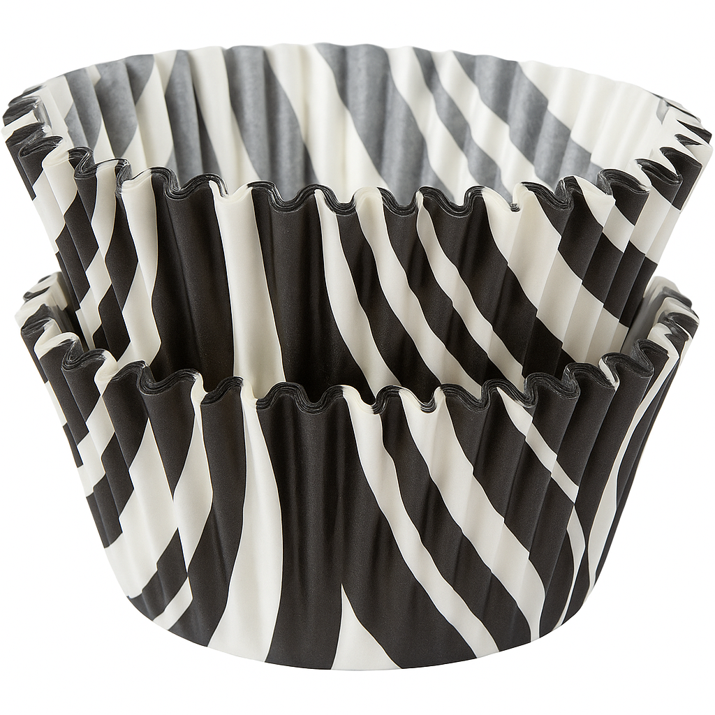 Mini Zebra Print Baking Cups