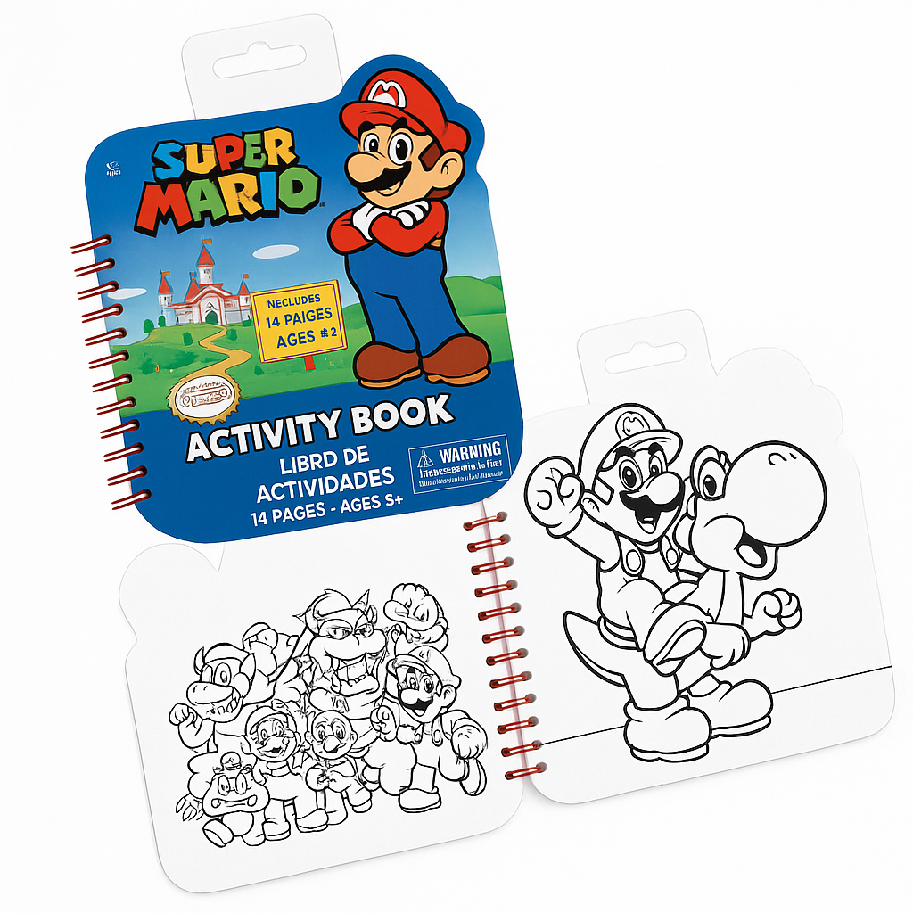 Super Mario Activity Book with Stickers, Puzzles & Mazes - 14 Pages