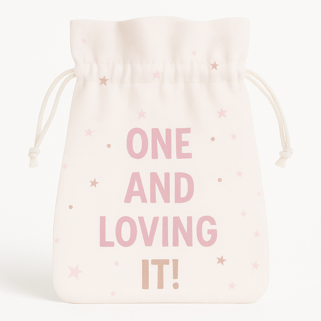 "One and Loving It" First Birthday Fabric Favour Pouch