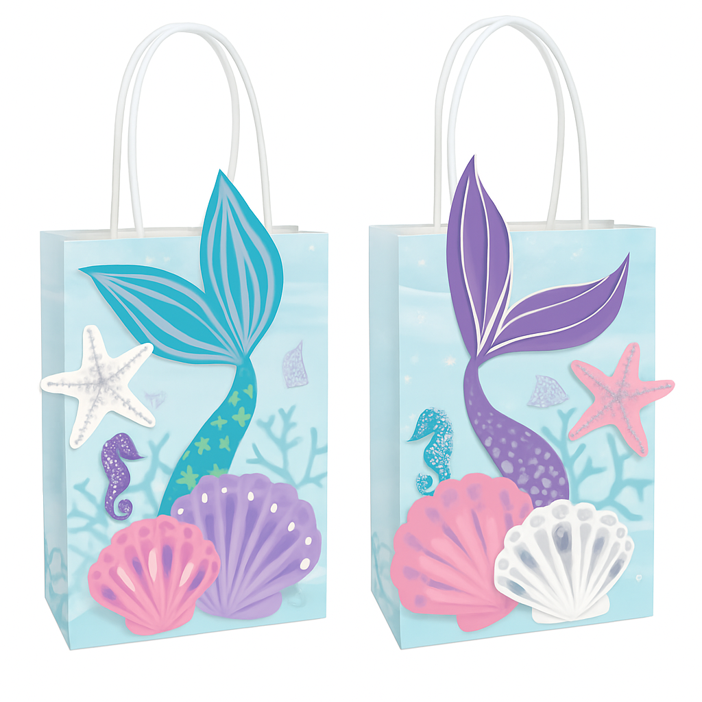 Shimmering Mermaids Create-Your-Own Favor Bags, 8-Pack