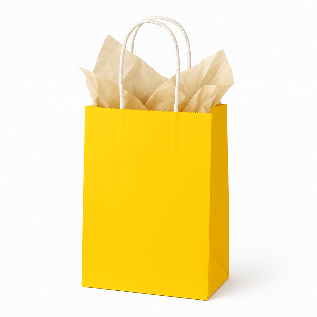 Light Yellow Small Kraft Gift Bag
