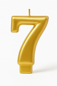 Gold Number 7 Molded Candle