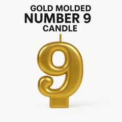 Gold Molded Number 9 Candle