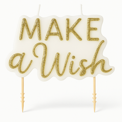 "Make a Wish" Glitter Birthday Candle with Picks