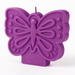 Butterfly Flutter Wax Birthday Candle, 3-Inch, Metallic Purple