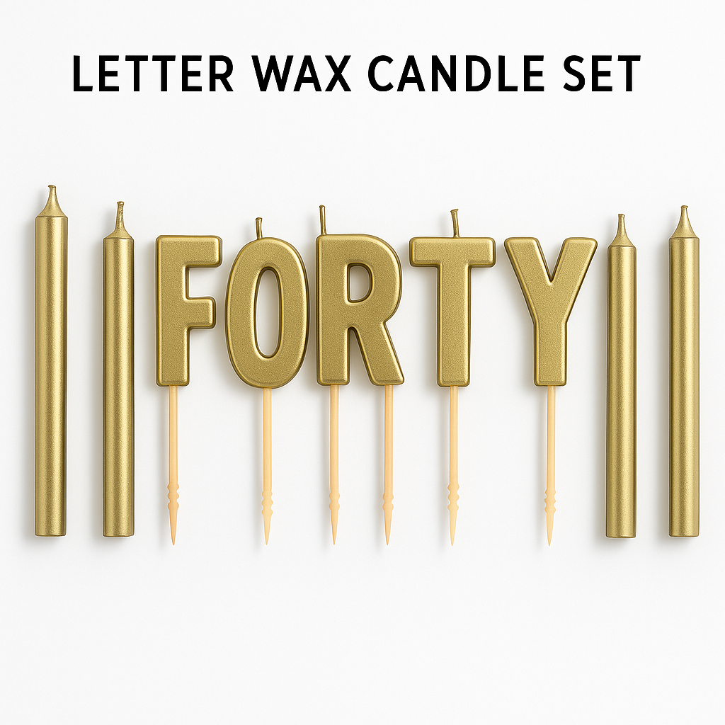 Golden Age 40th Birthday Candle Pick Set