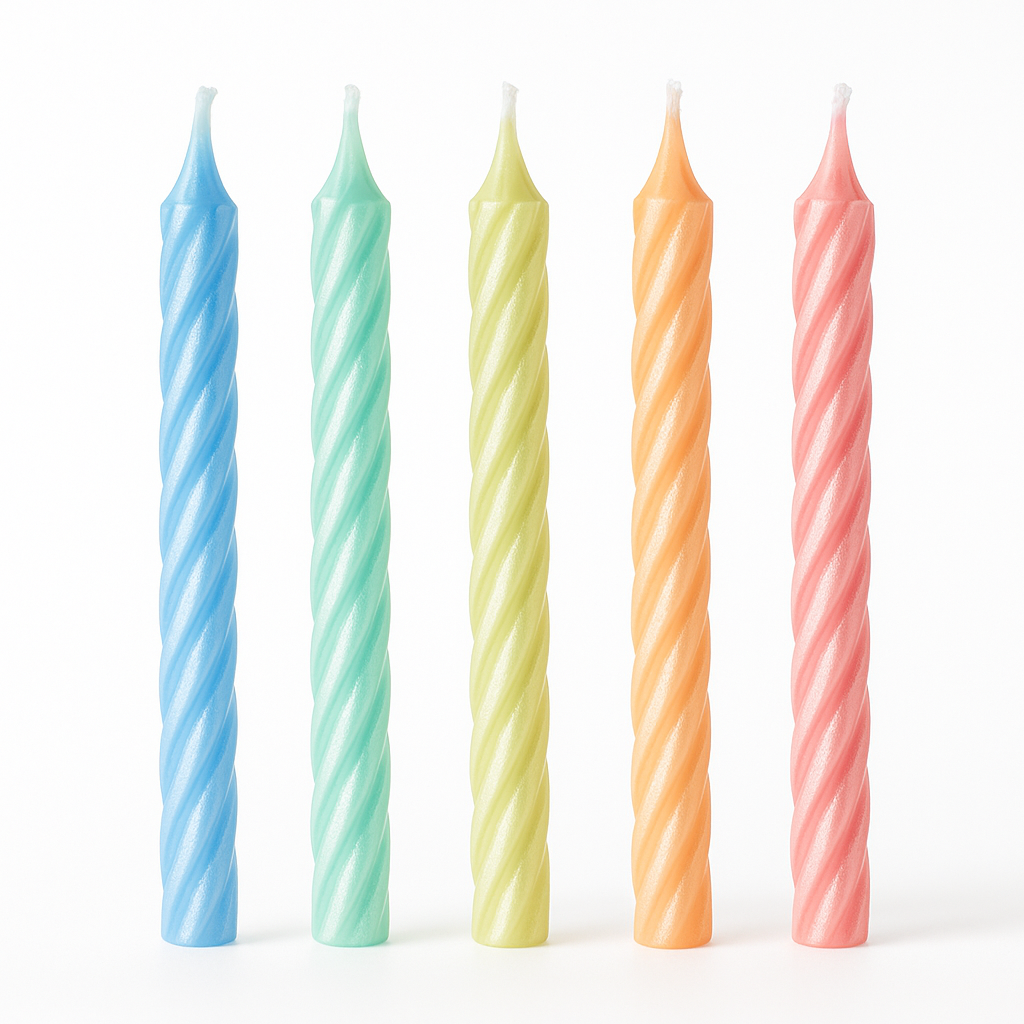 Pastel Pearlized Spiral Birthday Candles, 3.2-in, 12-Pack