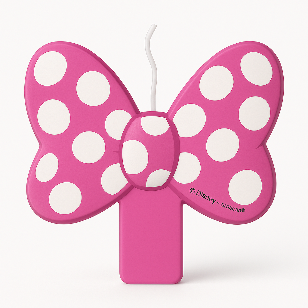 Disney Minnie Mouse Forever Birthday Candle with Polka Dot Bow