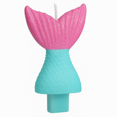 Shimmering Mermaid Tail Birthday Candle - Pink & Blue