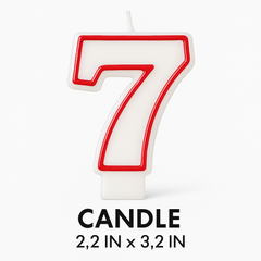 Red & White Number 7 Birthday Candle