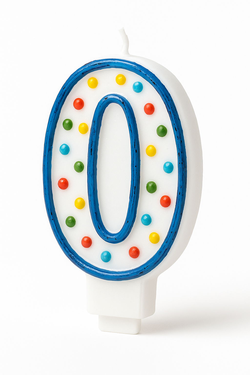 Polka Dot Number 0 Birthday Candle
