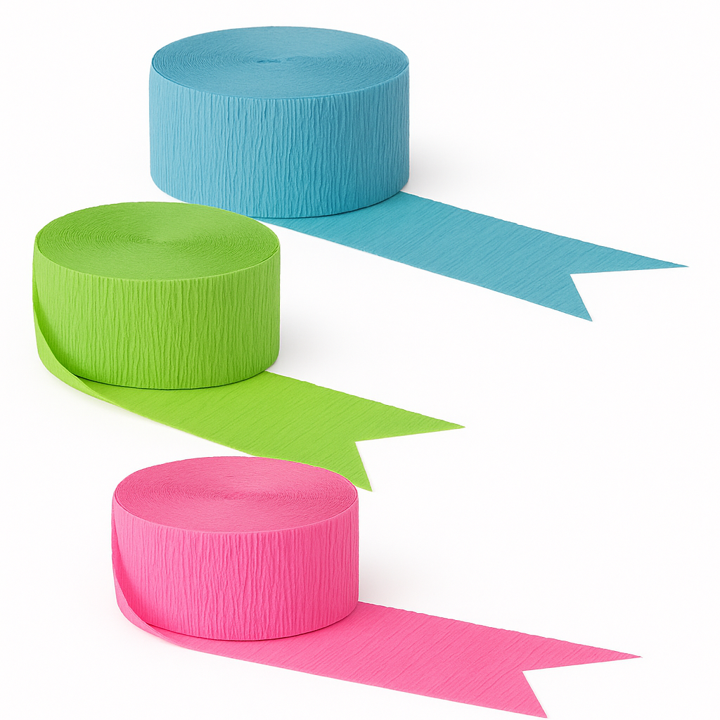 Neon Glow Party Streamers - 3 Pack