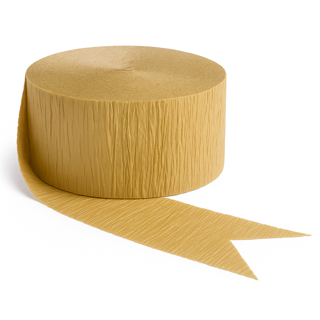 Gold Crepe Paper Streamer Roll - 81ft