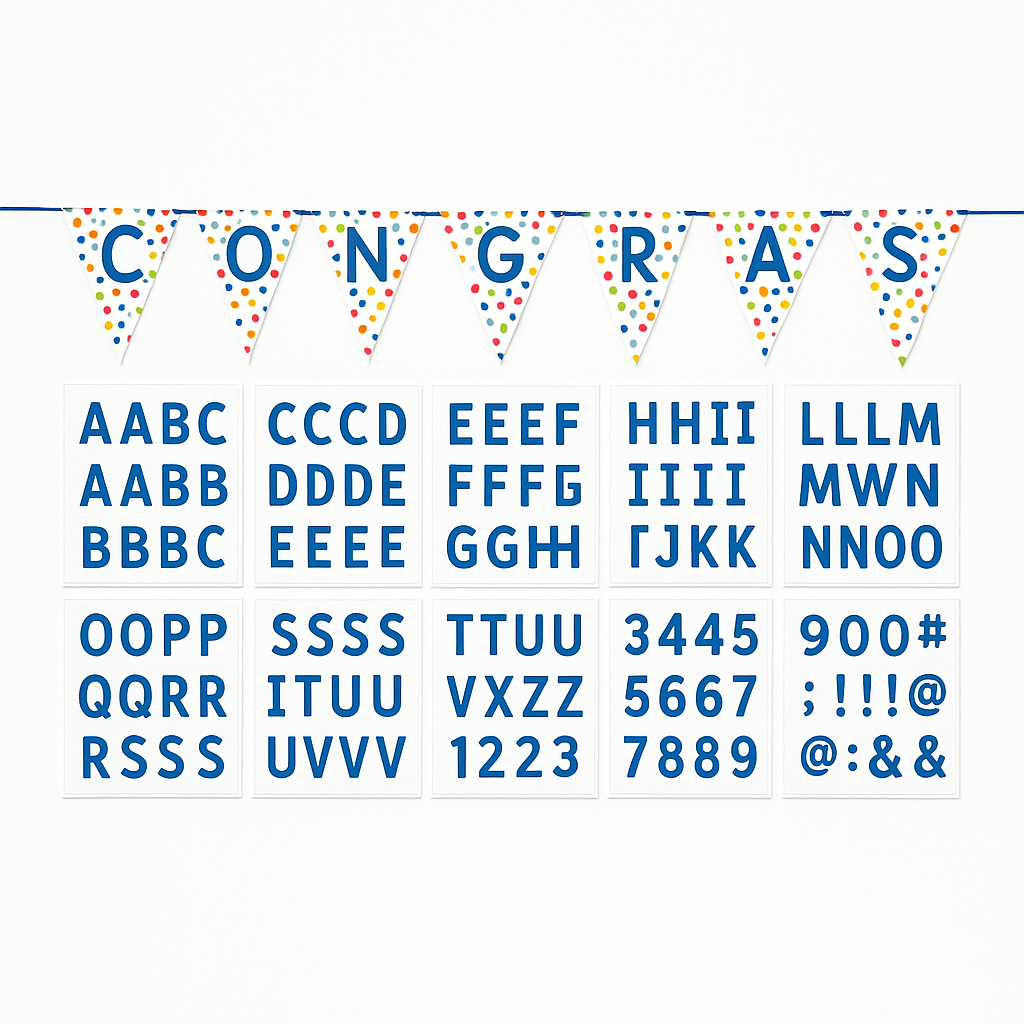 Customizable Birthday Banner Kit with Letters & Symbols