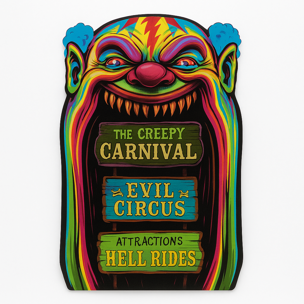 Creepy Carnival Black Light Lenticular Halloween Sign