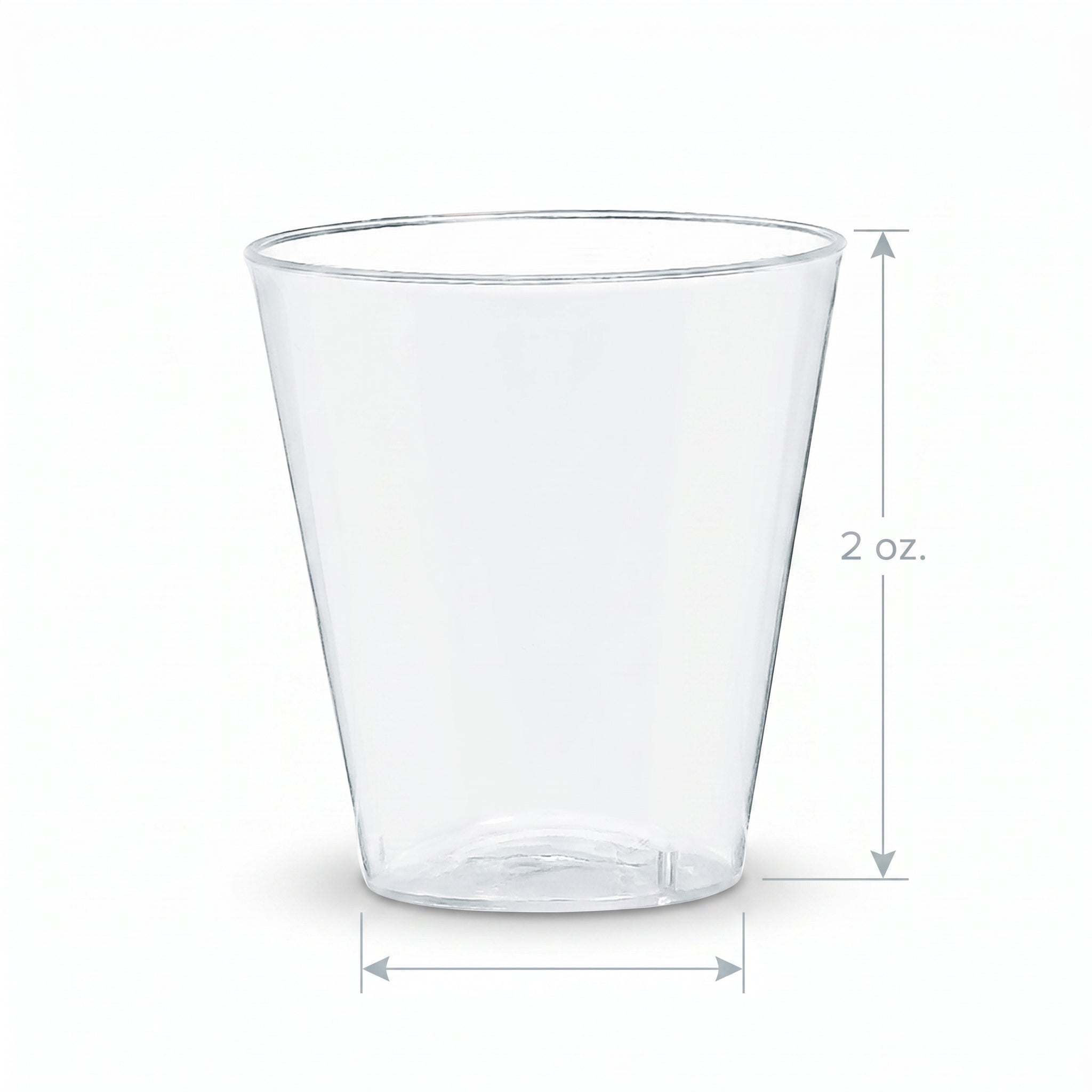 Big Party Pack Clear Plastic Shot Glasses, 2 oz, 100 Pack