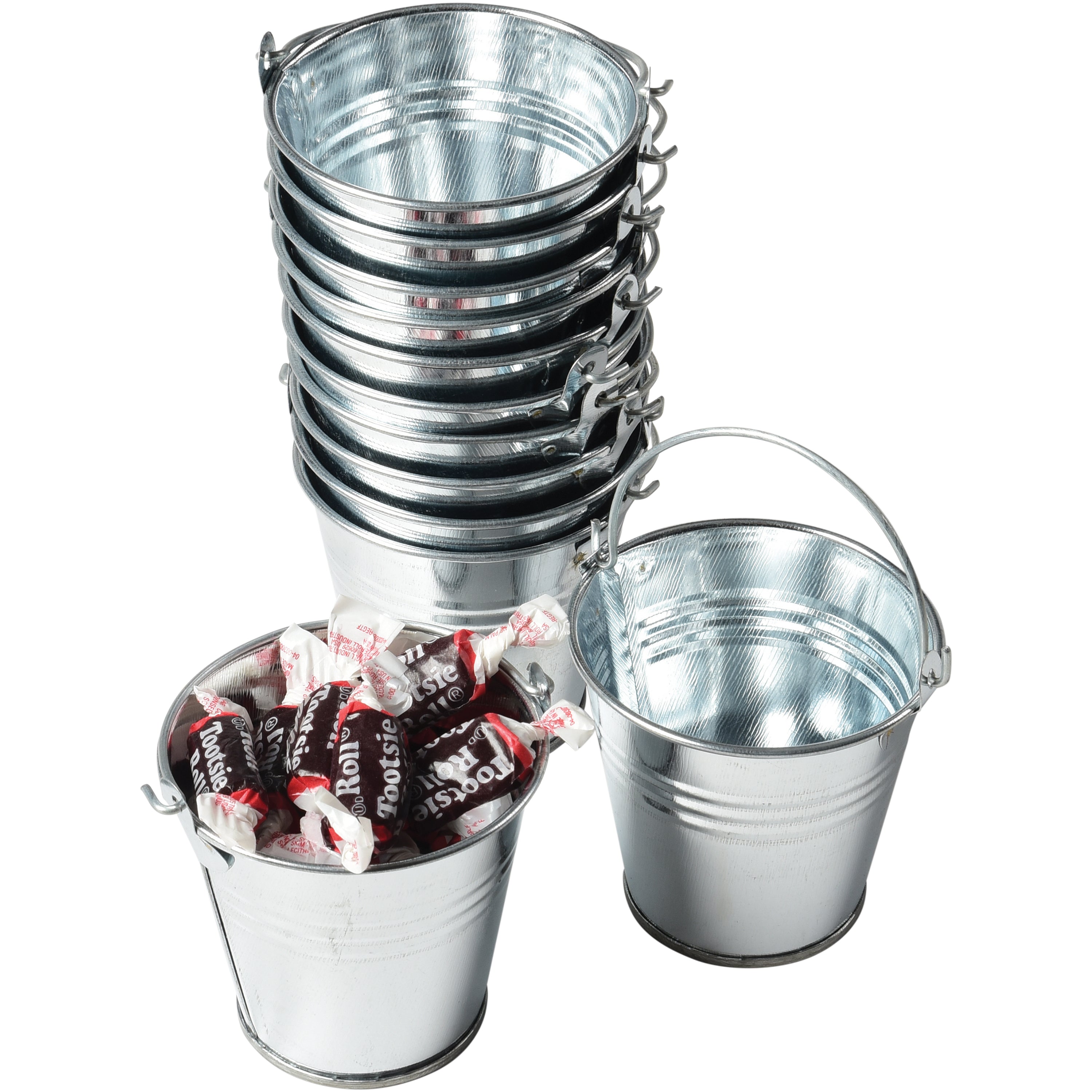 Mini Metal Buckets - 12 Count