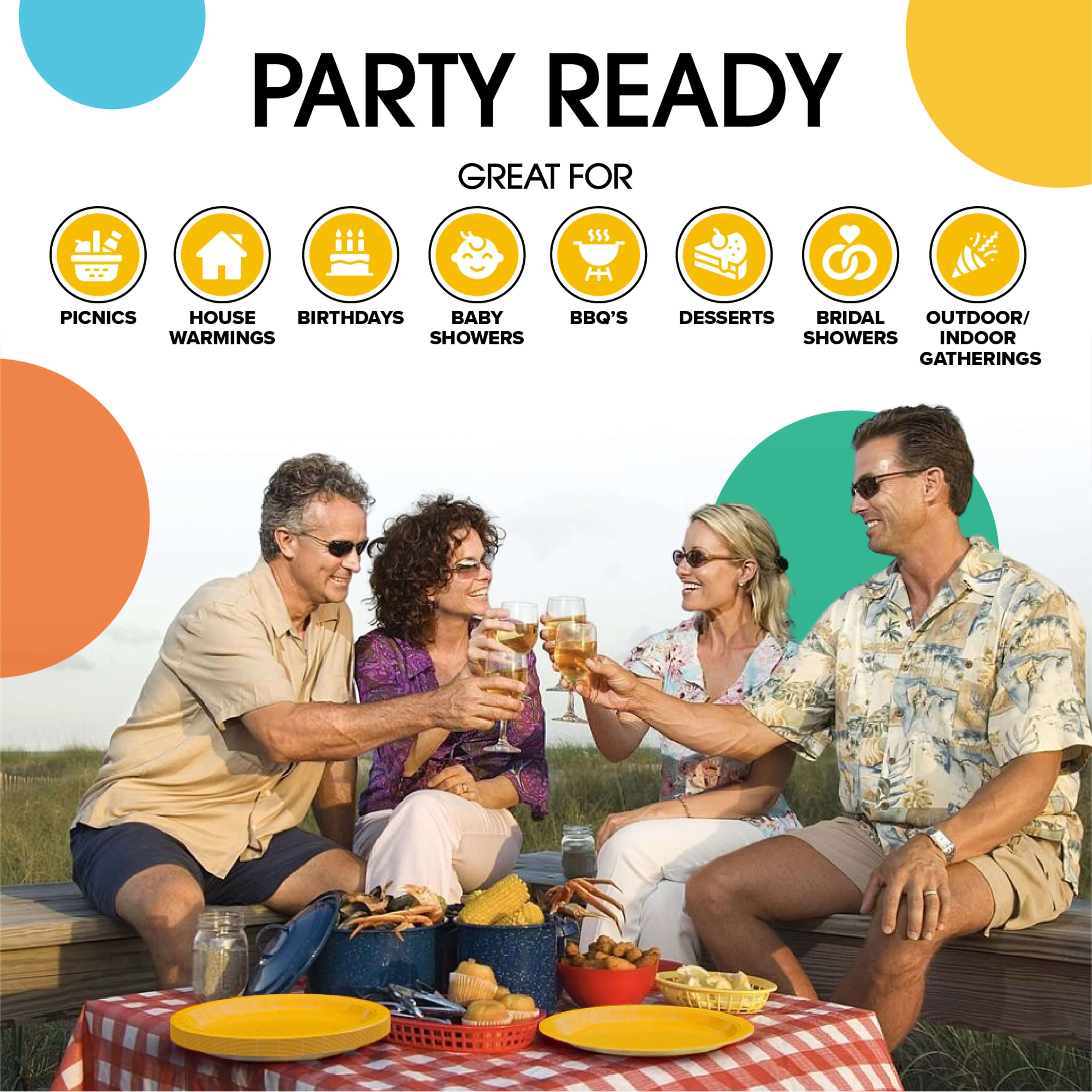 9 In. Yellow Paper Plates - 50 Ct.