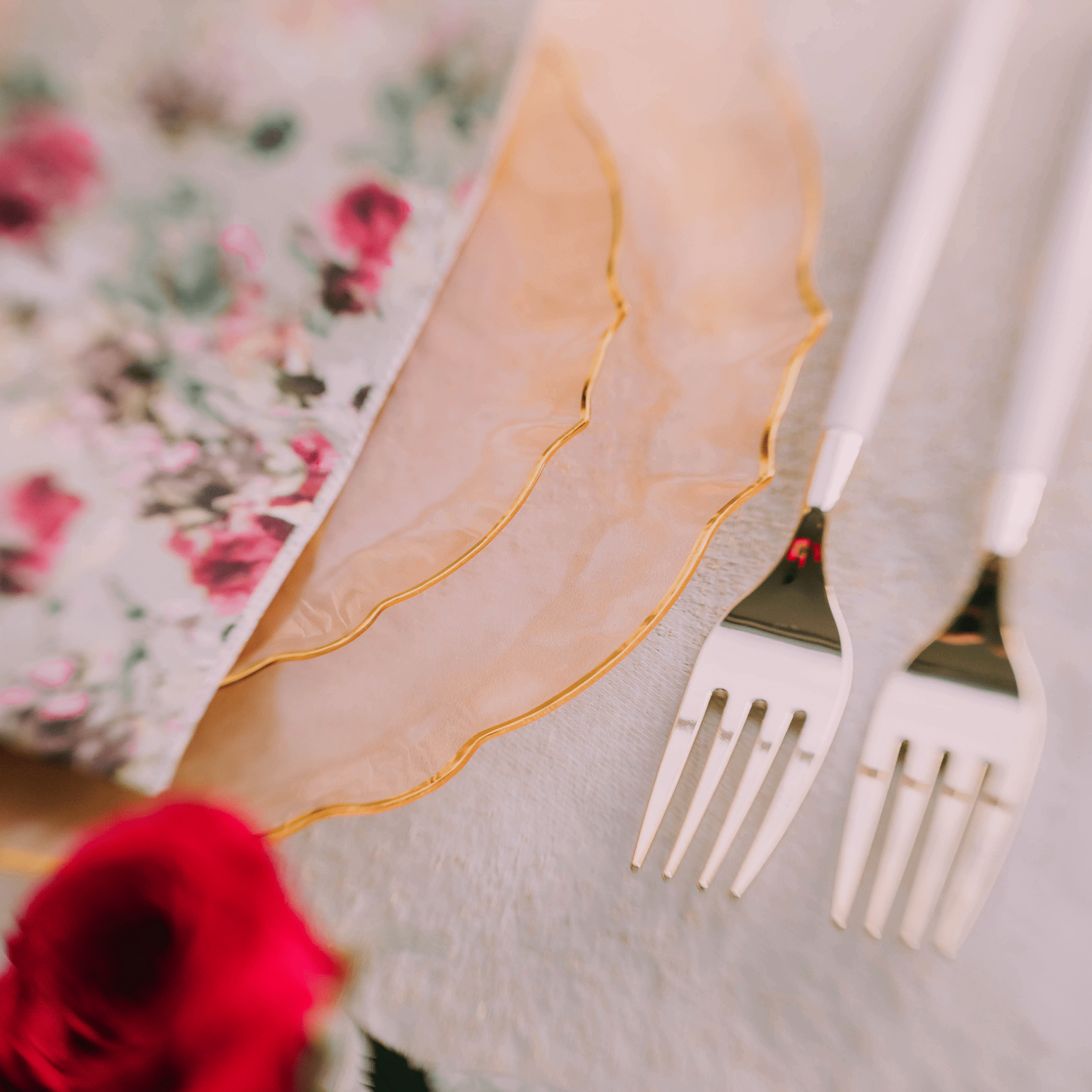 7.5 In. Rose/Gold Petal Plates | 120 Count