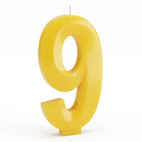 Cheerful Yellow Number 9 Birthday Candle
