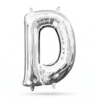 Silver Foil Mylar Balloon Letter "D" - Air Filled