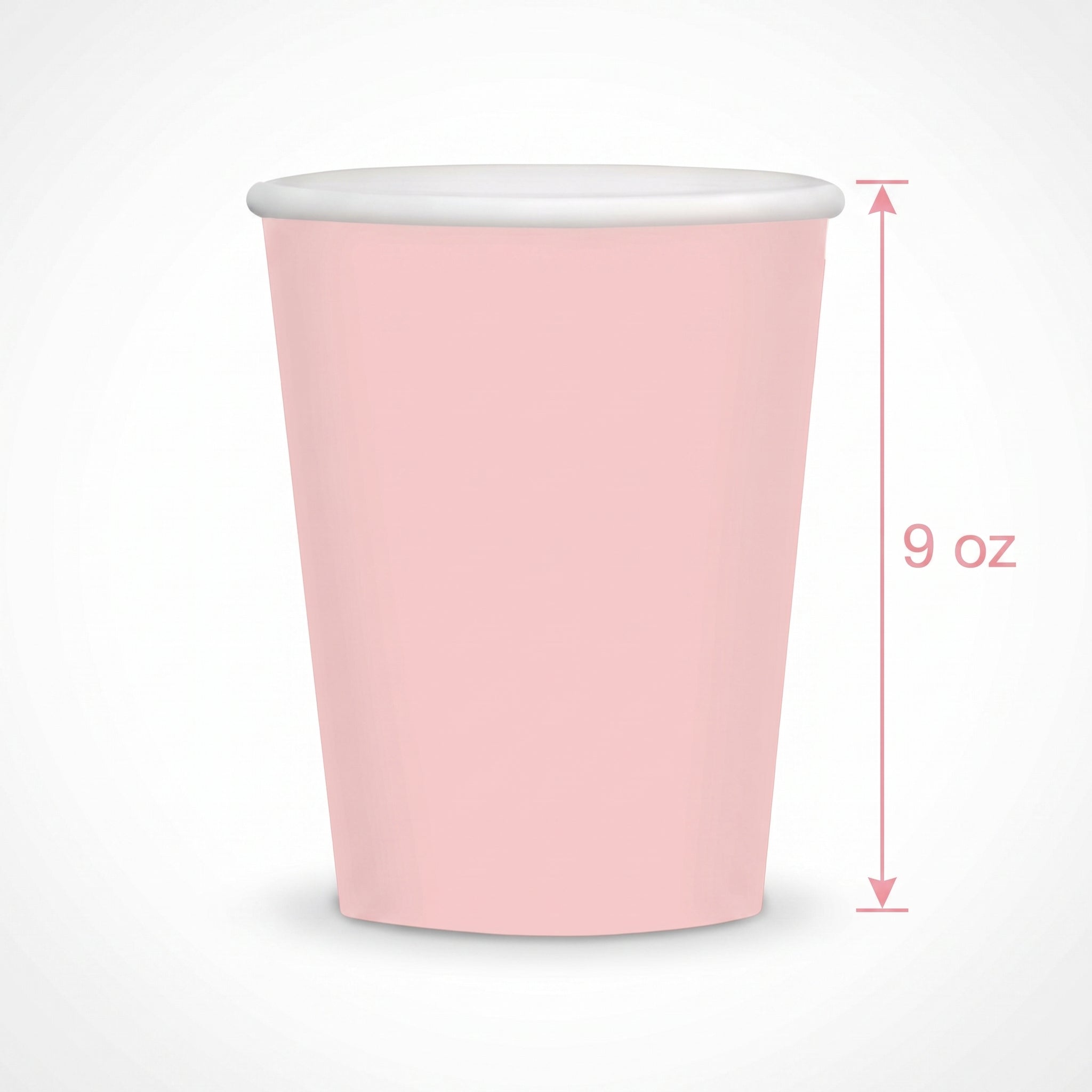 Pale Pink 9oz Paper Cups - Value Pack