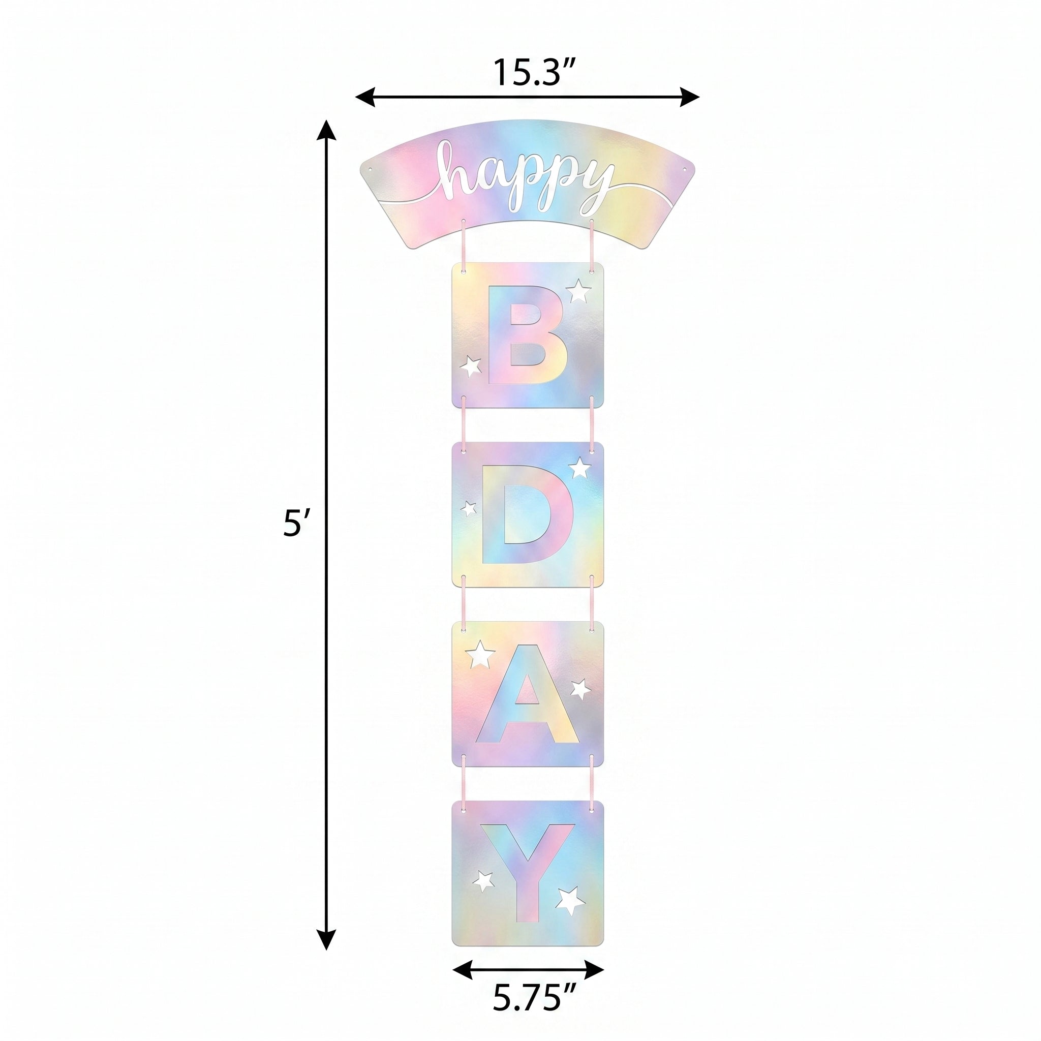 Luminous Iridescent Rainbow Birthday Door Decoration
