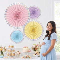 Pastel Parasol Paper Fans