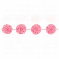Elegant Pink Fluffy Tissue Garland - 12 ft for Weddings & Showers