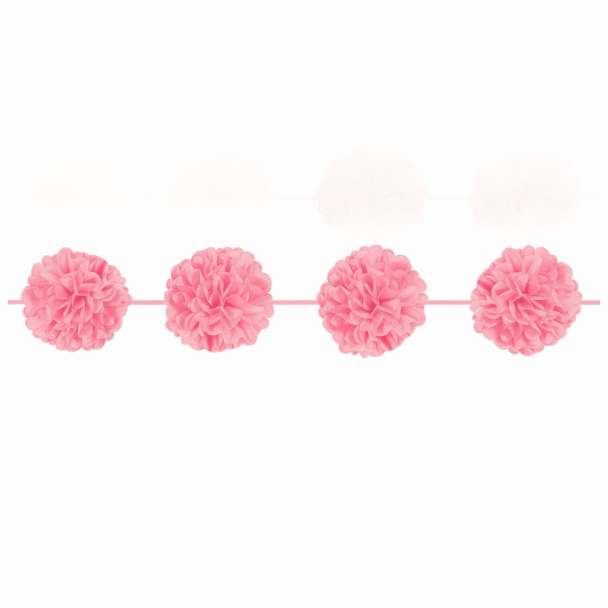 Elegant Pink Fluffy Tissue Garland - 12 ft for Weddings & Showers