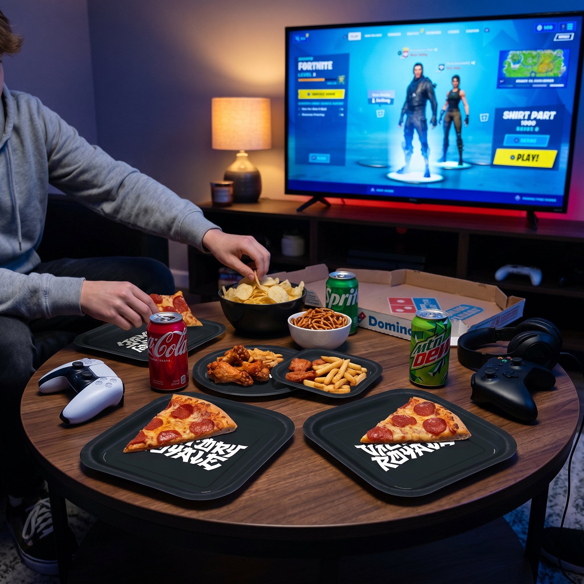 Fortnite Square Party Plates - Victory Royale Disposable Paper Tableware, 23 cm, Pack of 8