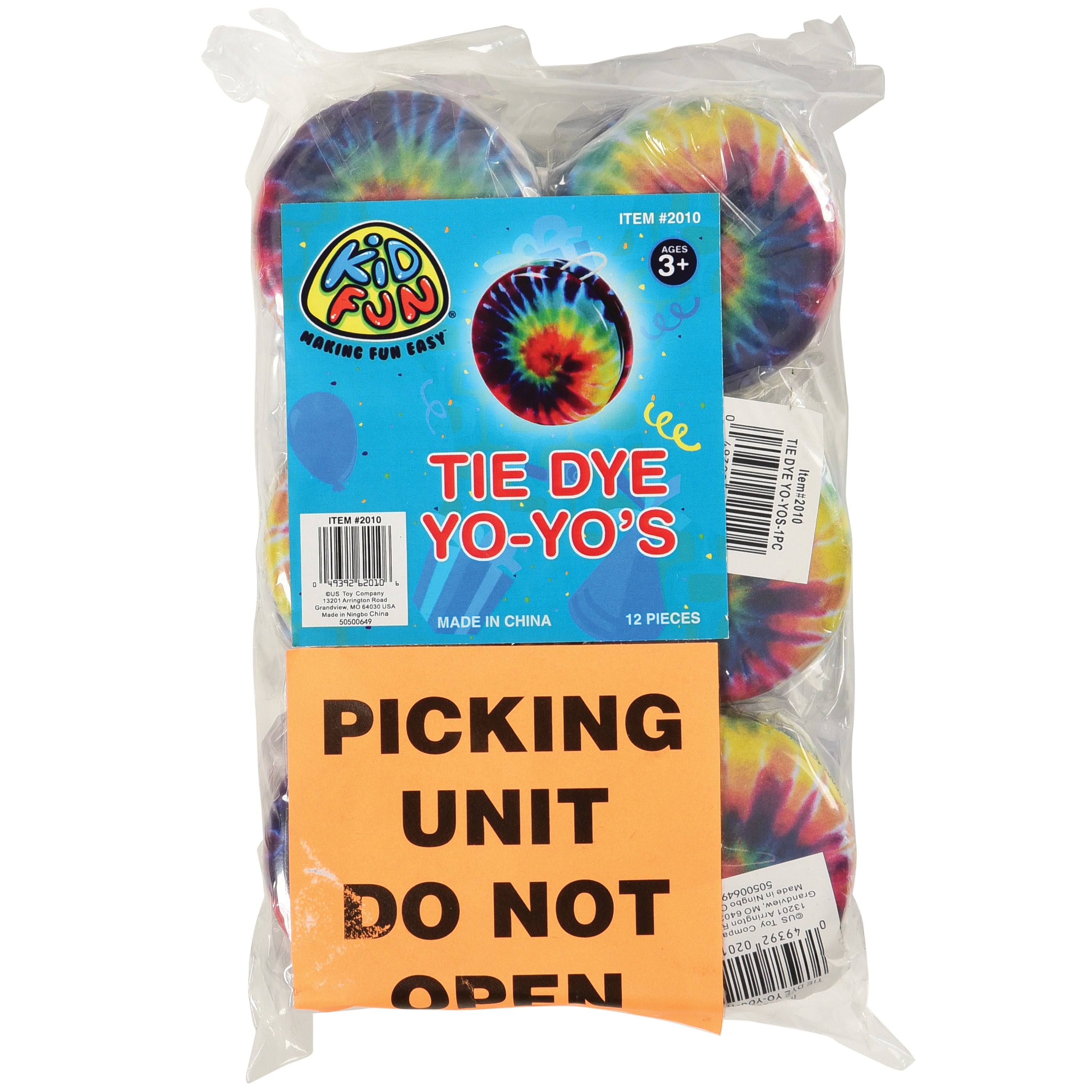 Tie Dye Yo-Yos - 12 Count