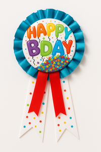 Colorful Birthday Award Ribbon