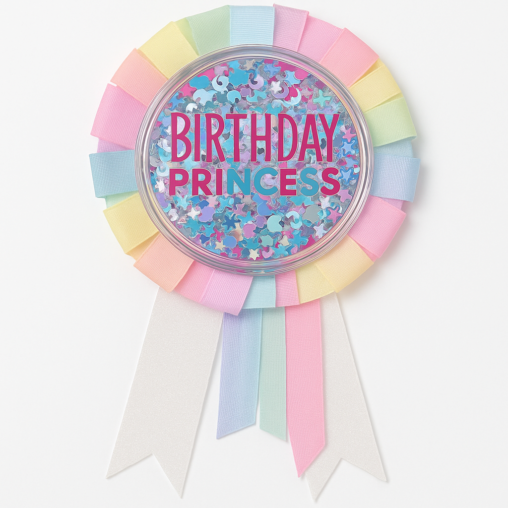 "Birthday Princess" Pastel Confetti Ribbon for Birthday Celebrations