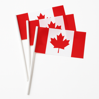 Small Canadian Fabric Flag Decorations, 4-Pack