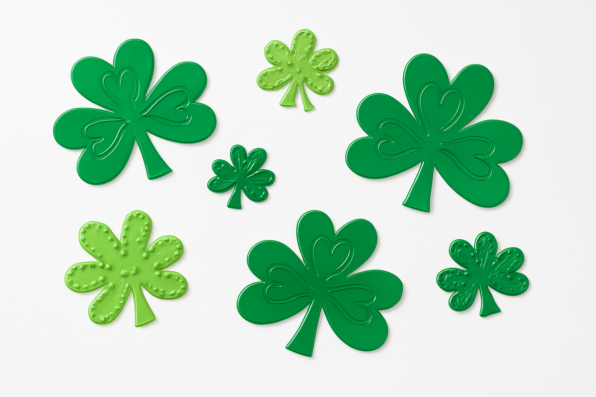 Shamrock Gel Cling Decorations, 7-Pack for St. Patrick's Day